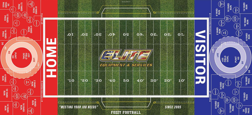 Elite Construction custom logo on a Fozzy Football game board